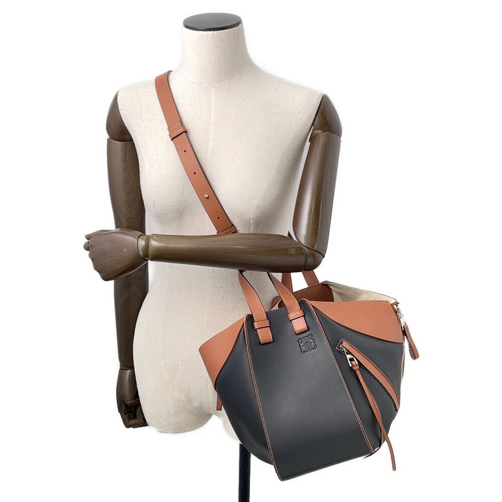 Loewe Hammock Calf Leather Handbag Black Brown Bag - Picture 5 of 12